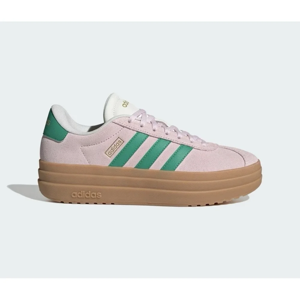 NIB Women's ADIDAS VL Court Bold Platform Sneaker JP6916 Pink/Green Size 6 - Picture 1 of 9